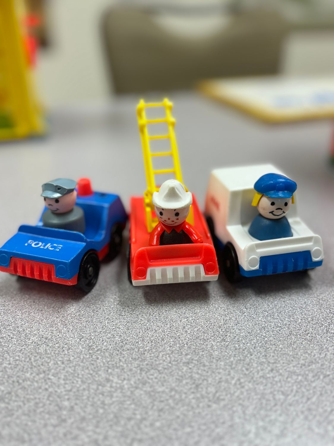 Fisher Price Vehicles with People and 2 Letters