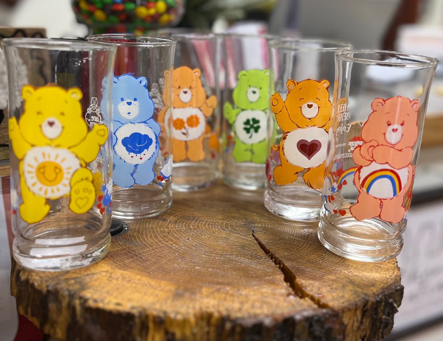 Care Bear 1983 Pizza Hut Set of Glasses (6) Rare