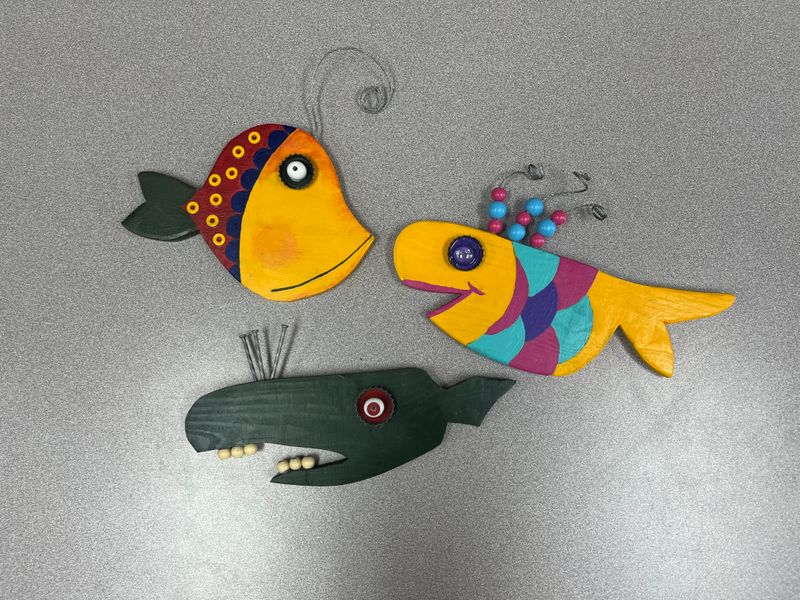 7/30/25 Kids Craft- Fishy Fishy Wall Hanging