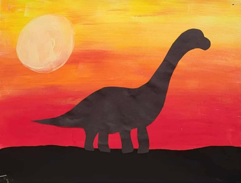 7/31/25 Elementary Kids Painting Class-Dinosaur