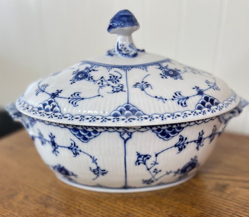 Royal Copenhagen Blue Fluted Oval Covered Casserole/Tureen