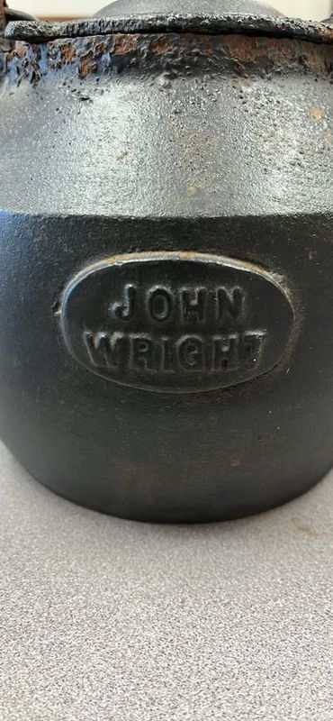 John Wright Cast Iron Tea Kettle