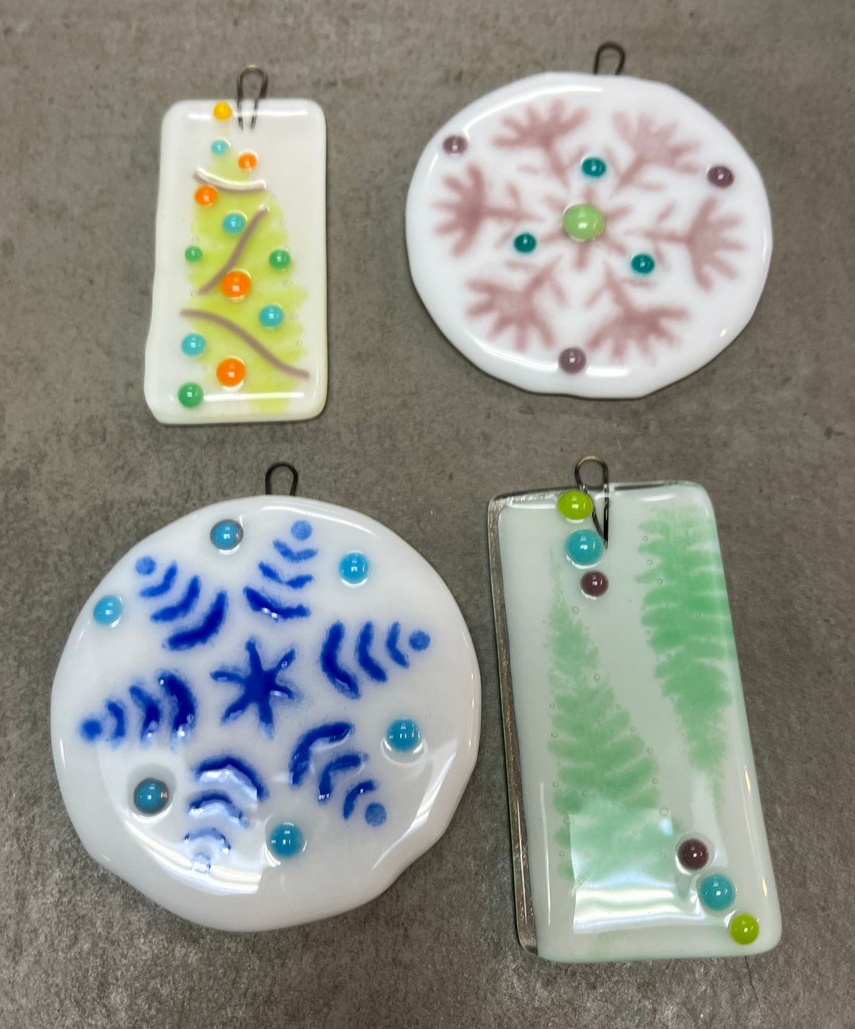 12/10/25 Powder Glass Ornaments