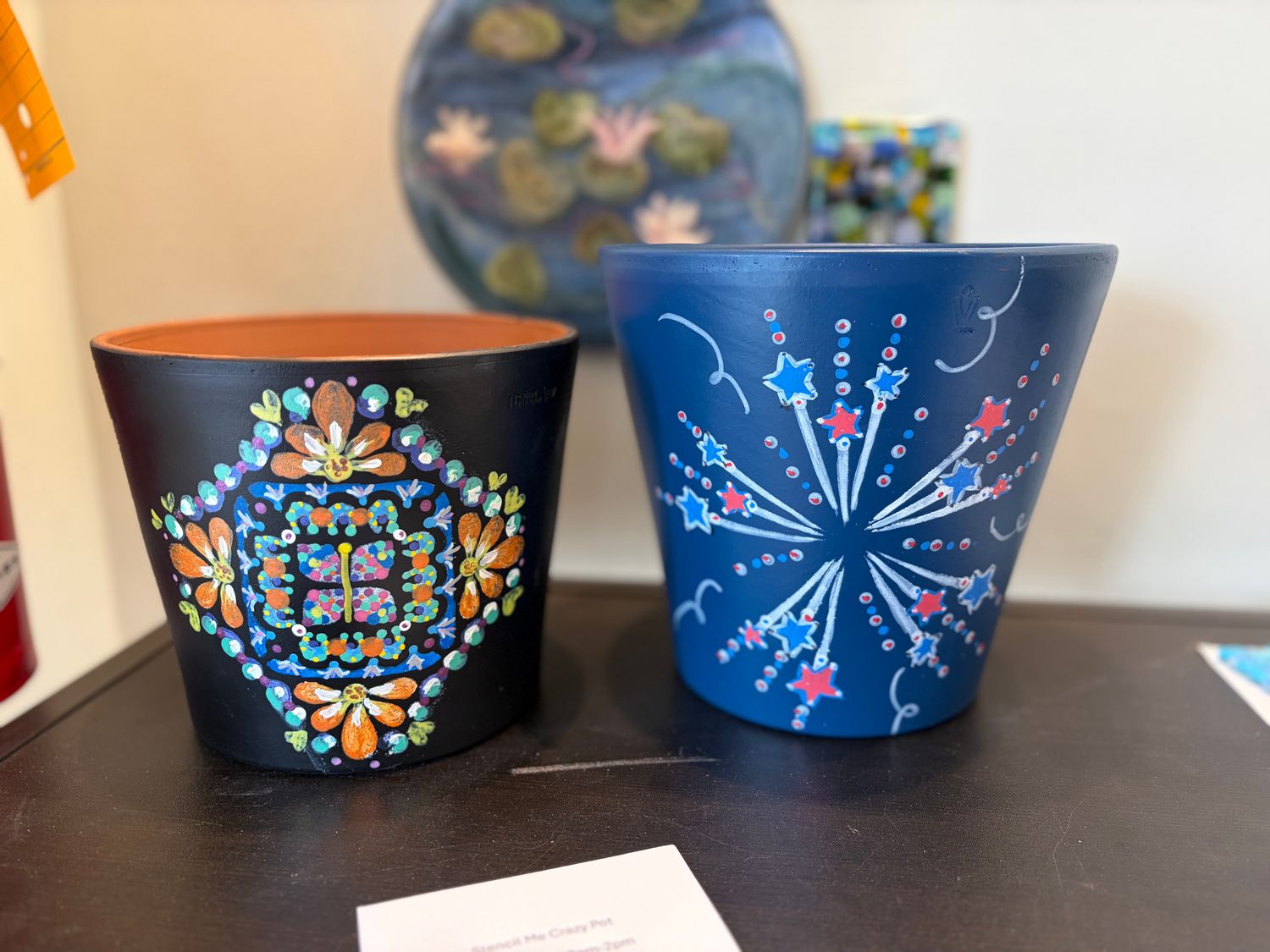 6/6/26 Stencil Me Crazy Boho Flower Pot or Patriotic Pot