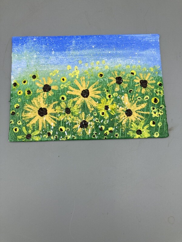 10/12/24 Kids Art- Sunflower Painting Class