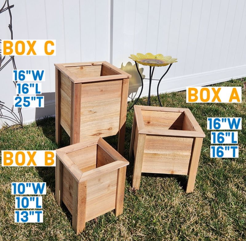 Small Garden Planter Box B 10"x10" x 13"