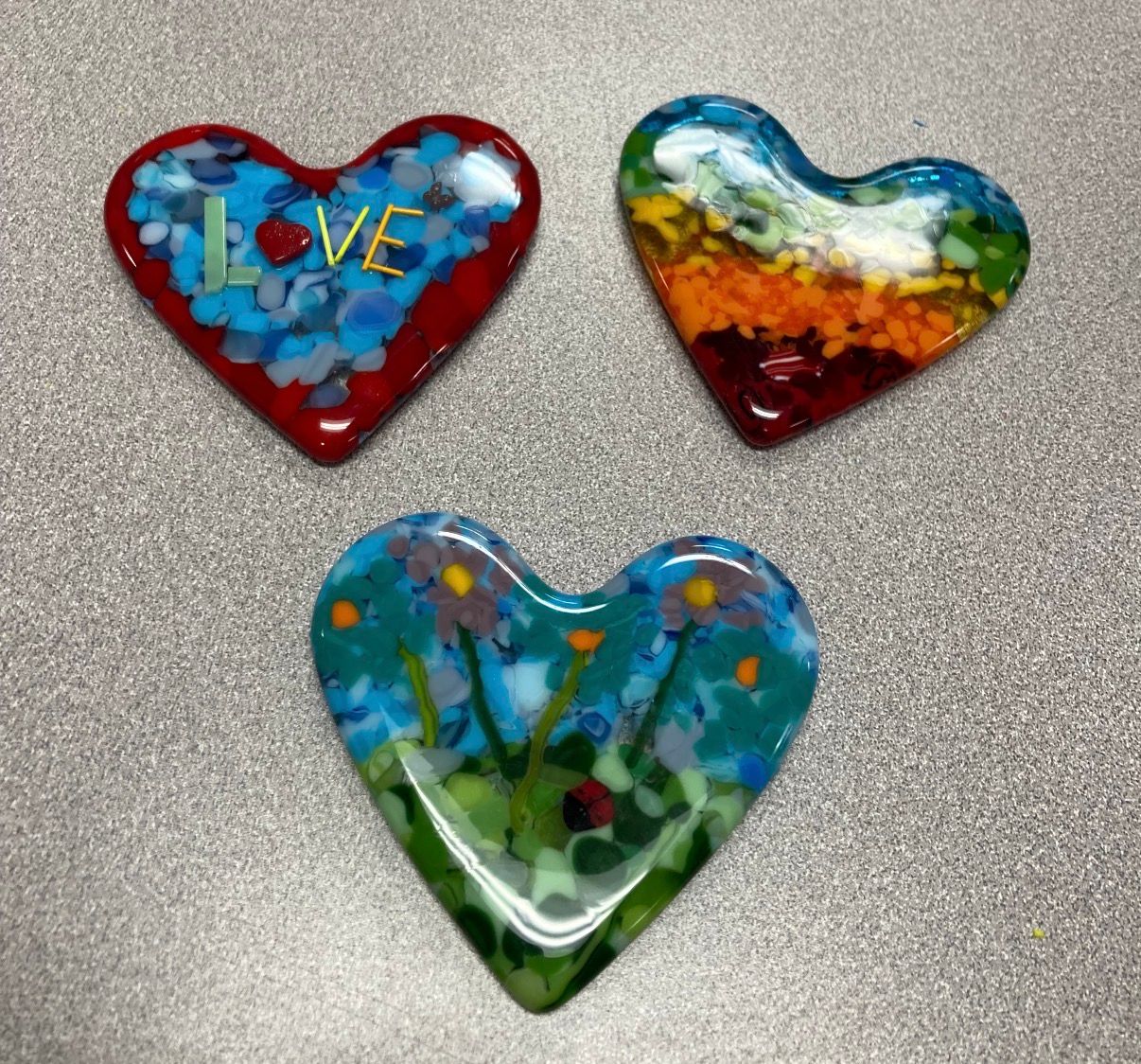 2/14/26  Fused Glass Heart Casting Class