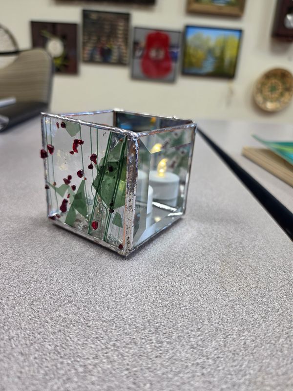 11/28/26 Stained Glass Candle Holder Class Morning