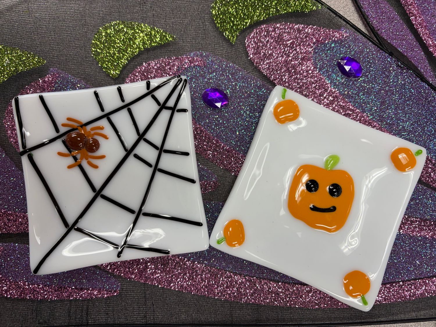 10/17/26 Halloween Stander, Suncatcher or Trivet Fused Glass