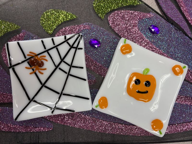 10/17/26 Halloween Stander, Suncatcher or Trivet Fused Glass