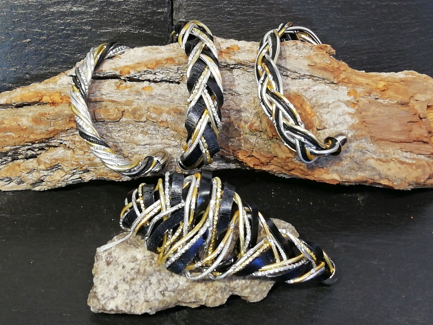 Bracelet silver / gold / black small or big - Handmade by Corinna Kirchhof