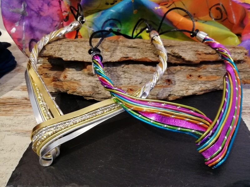 Necklaces &quot;The Wave&quot; silver and gold or multicolor - Handmade  by Corinna Kirchhof