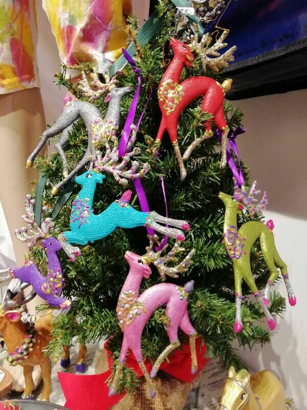 Christmas Tree Ornaments /  Deer - Hand painted by Corinna Kirchhof - Different colors