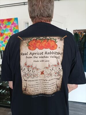 T-Shirt Unisex in dark navy with short sleeve S - 5 XL - Design "Real Apricot Rabbitshit from the Wachau Valley©"