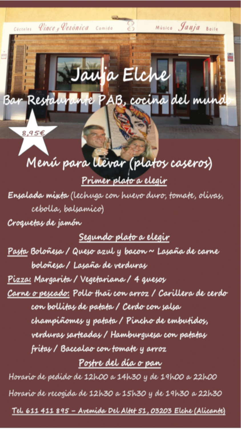 Menú para llevar