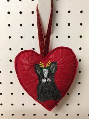 Boston Terrier ITH heart Christmas And Plain Included