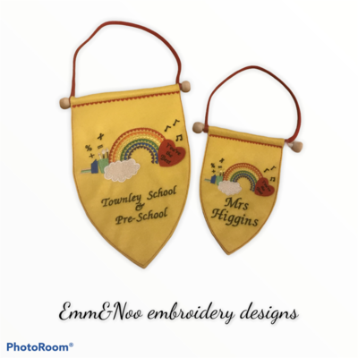 Rainbow School Banner &amp; Embroidery Design
