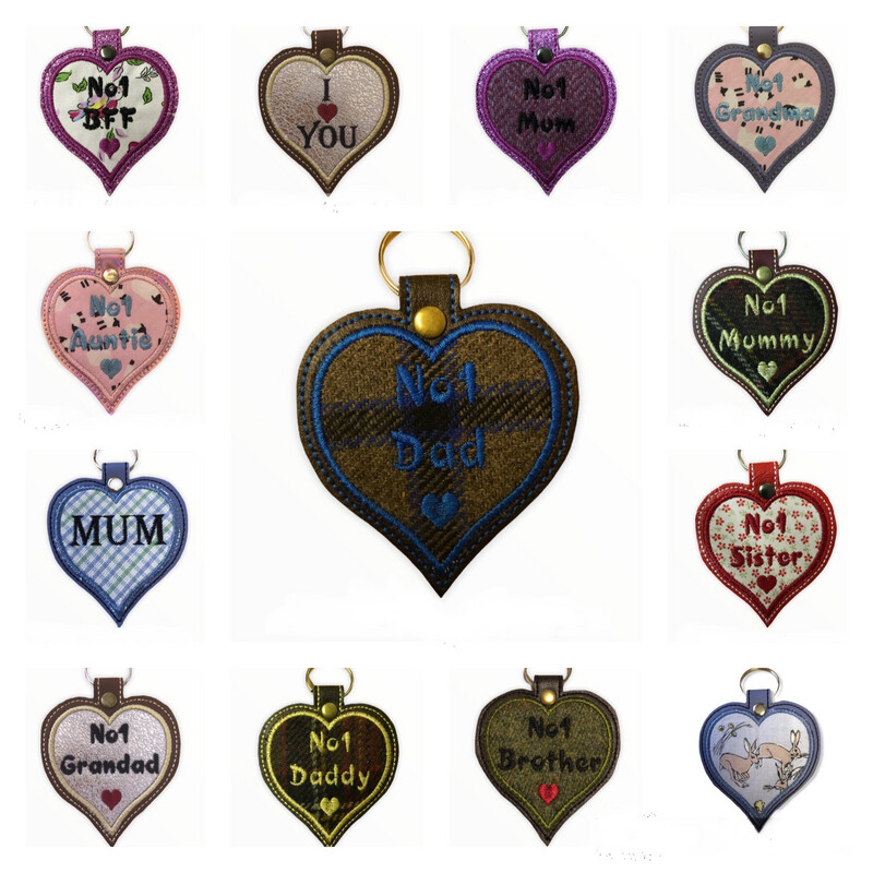 Heart Text Keyring Set Of 13