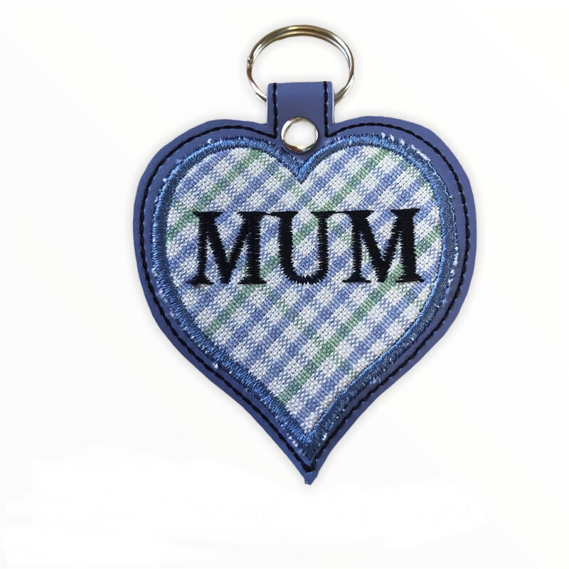 Mum Applique Heart Keyring