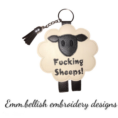 Black &amp; White Sheeps Keyrings