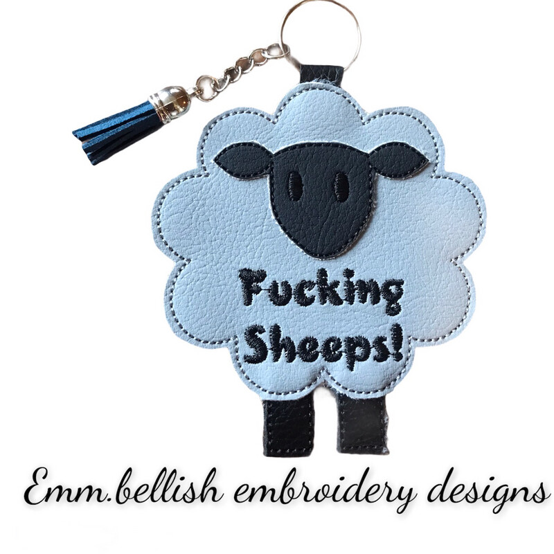 Black &amp; Grey Sheeps Keyring