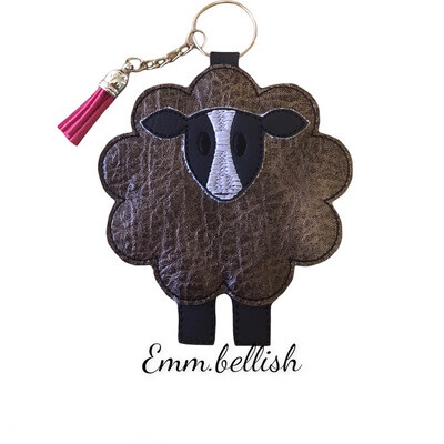 Brown and Black Sheep (white stripe on face) Keyring