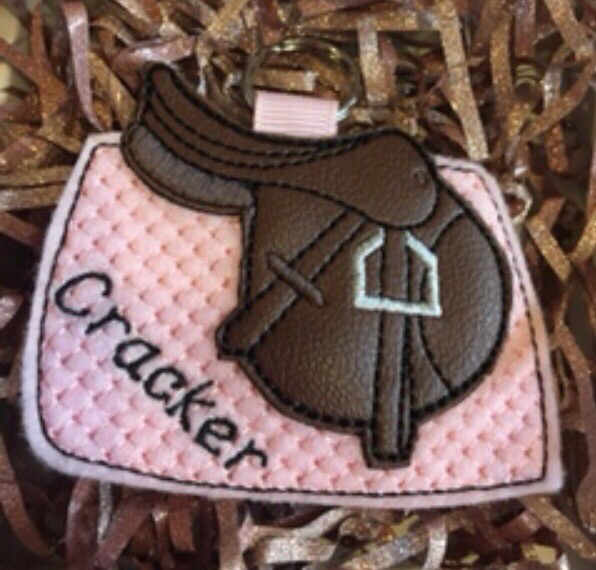 Baby Pink Saddle Keyring