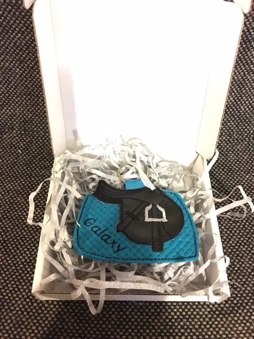 Teal Saddle Keyring