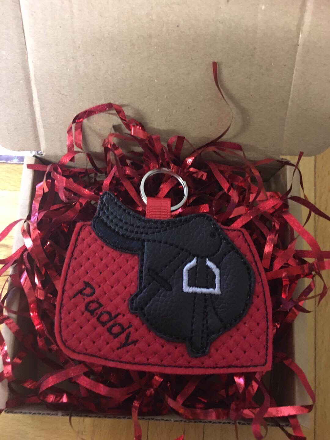 Red Saddle Keyring