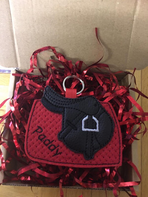 Red Saddle Keyring