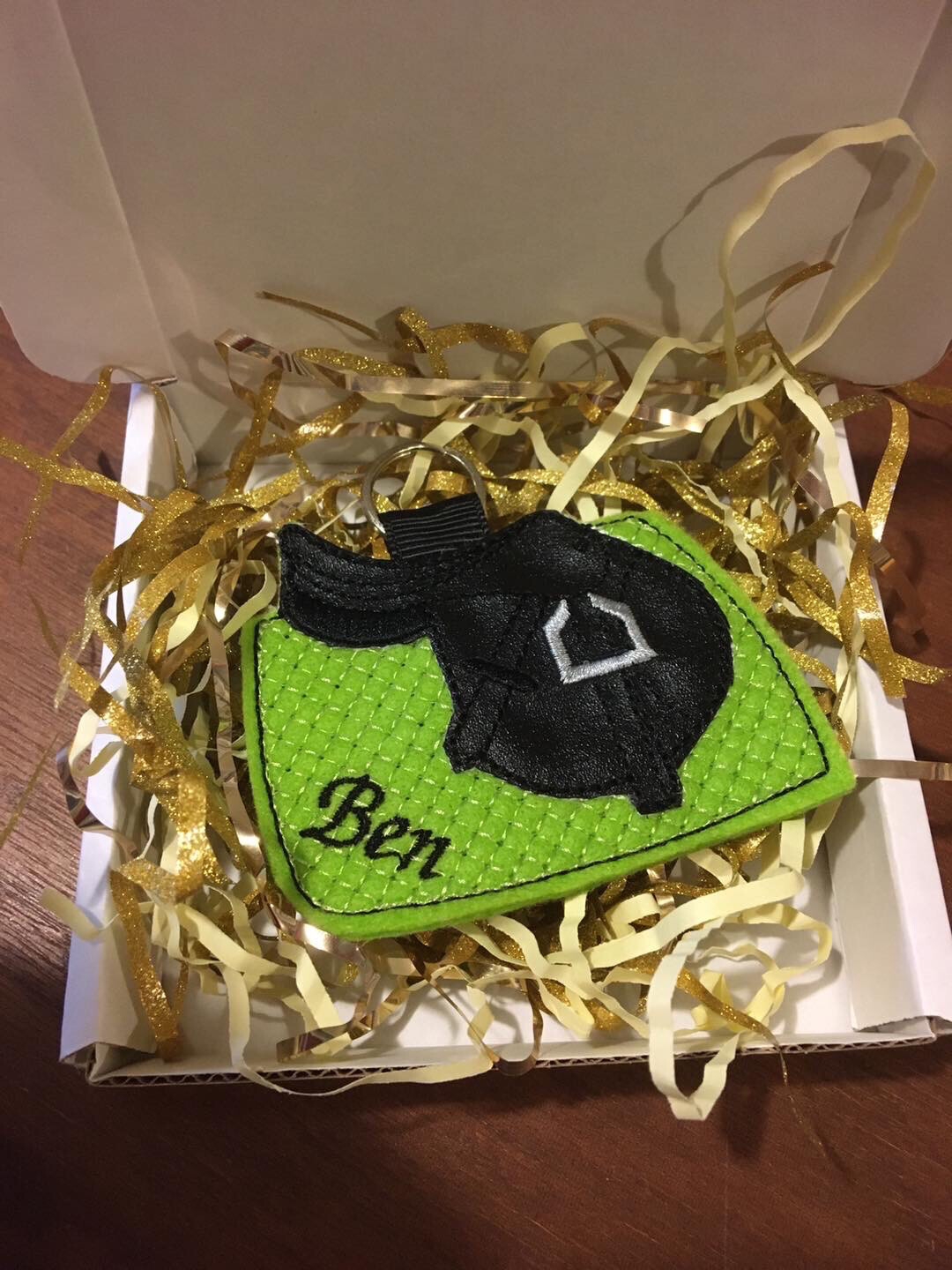 Lime Green Saddle Keyring