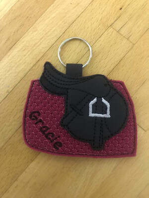 Cranberry Saddle Keyring