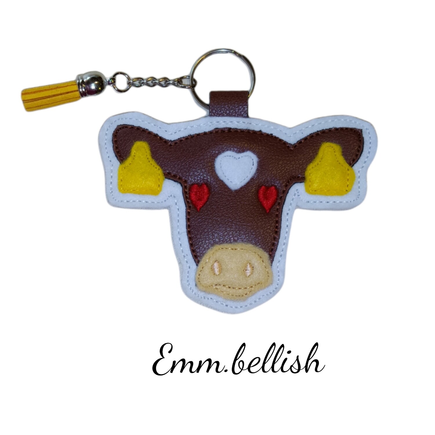 Valentine&#39;s Love Cow Keyring