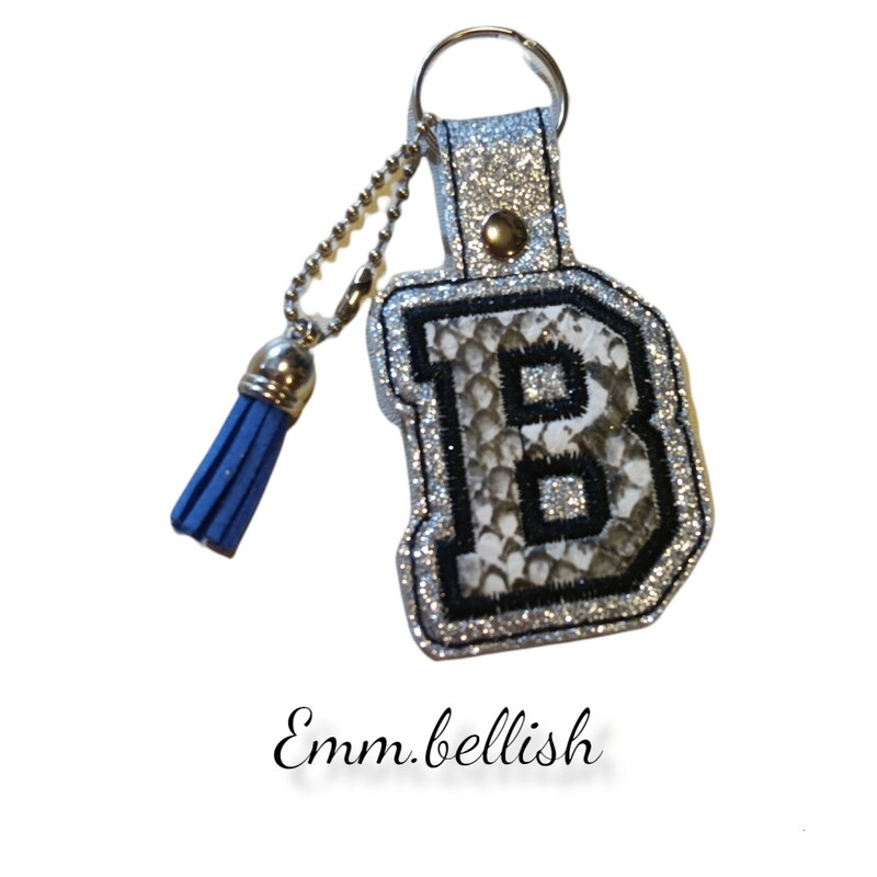 B Alphabet Applique  Keyring