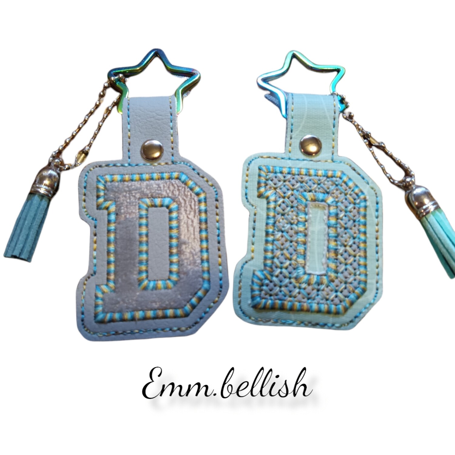 D Alphabet Applique  Keyring