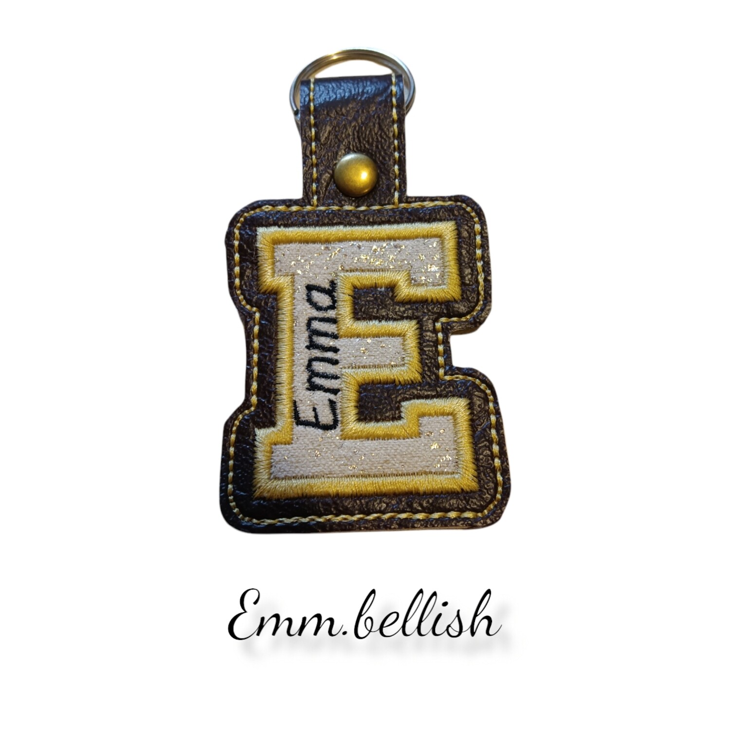 E Alphabet Applique  Keyring