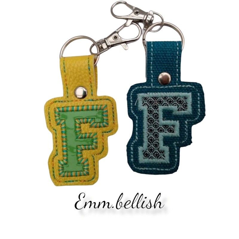 F Alphabet Applique  Keyring