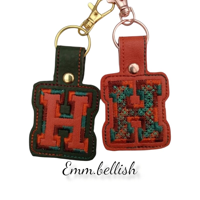 H Alphabet Applique  Keyring
