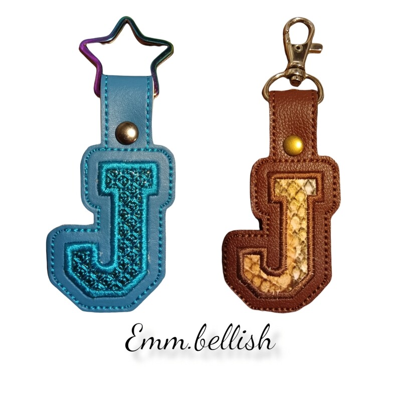 J Alphabet Applique  Keyring