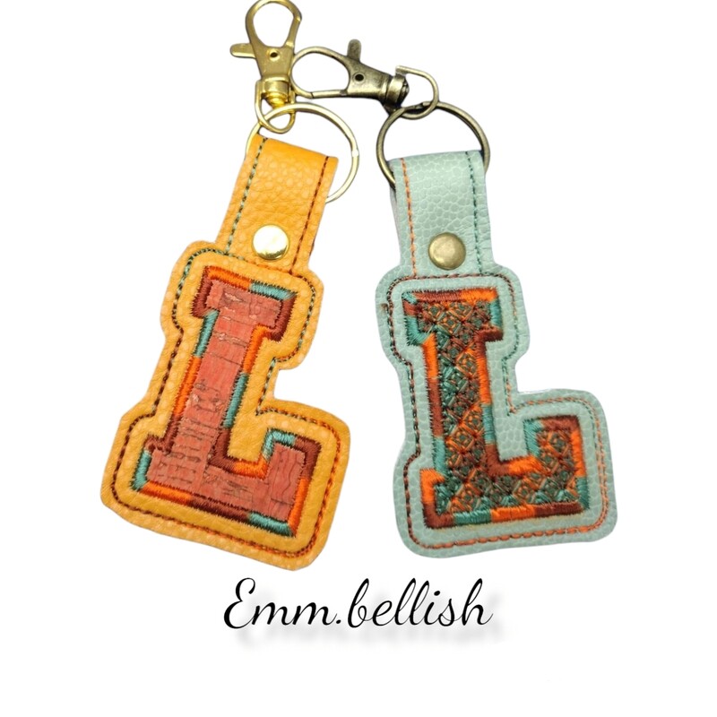 L Alphabet Applique  Keyring