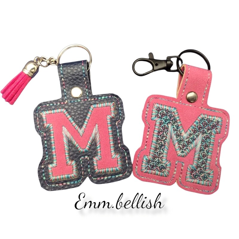 M Alphabet Applique  Keyring