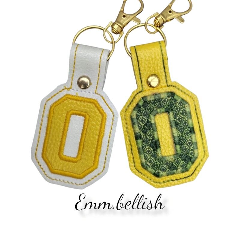 O Alphabet Applique  Keyring