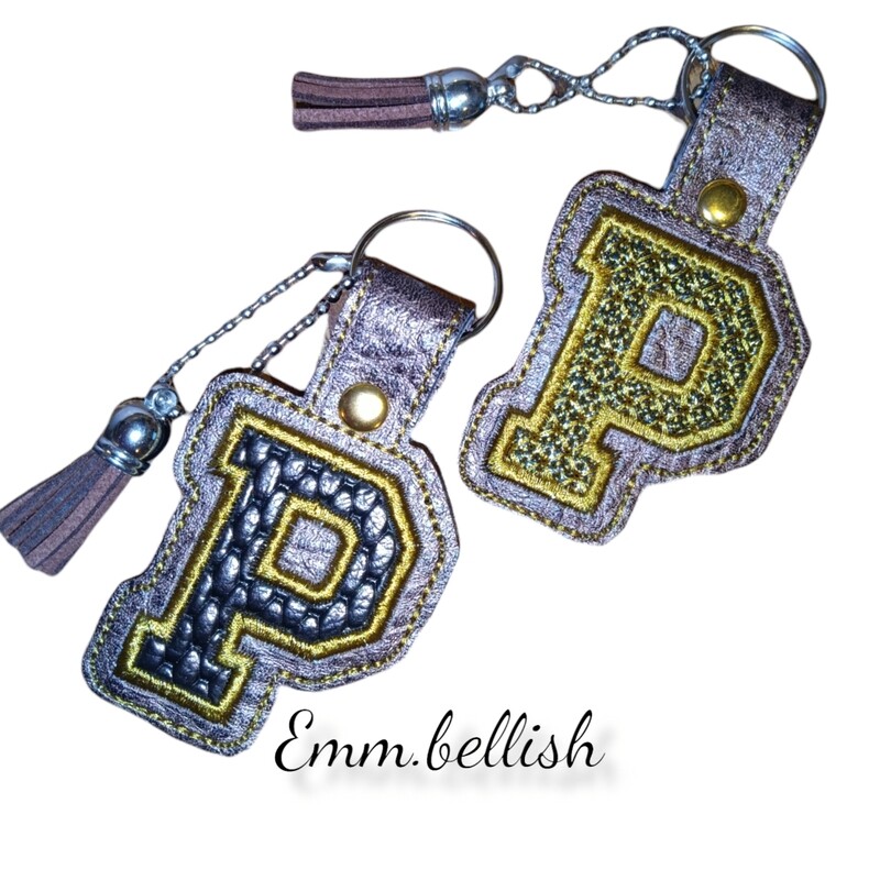 P Alphabet Applique  Keyring