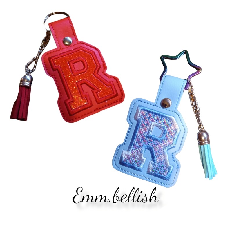 R Alphabet Applique  Keyring