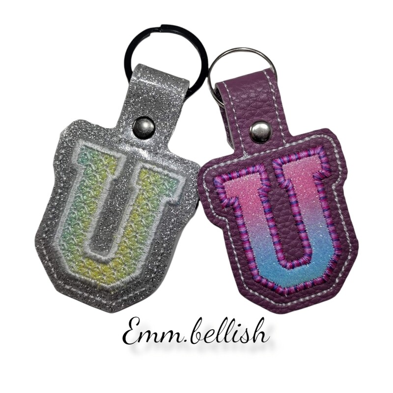 U Alphabet Applique  Keyring