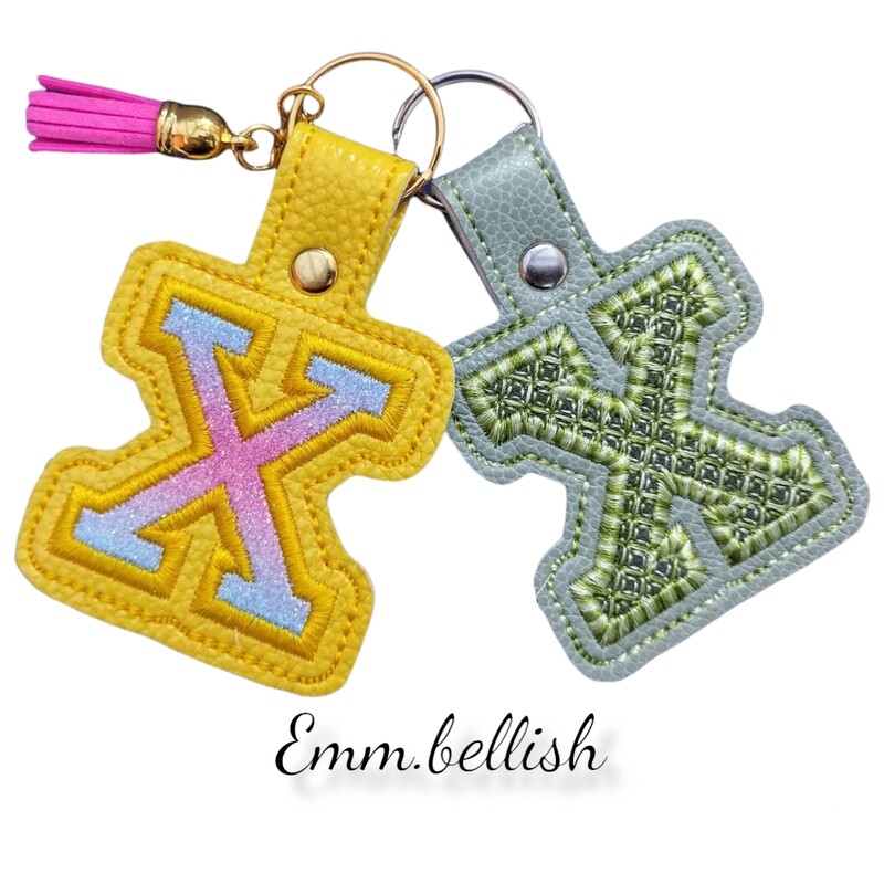 X Alphabet Applique  Keyring