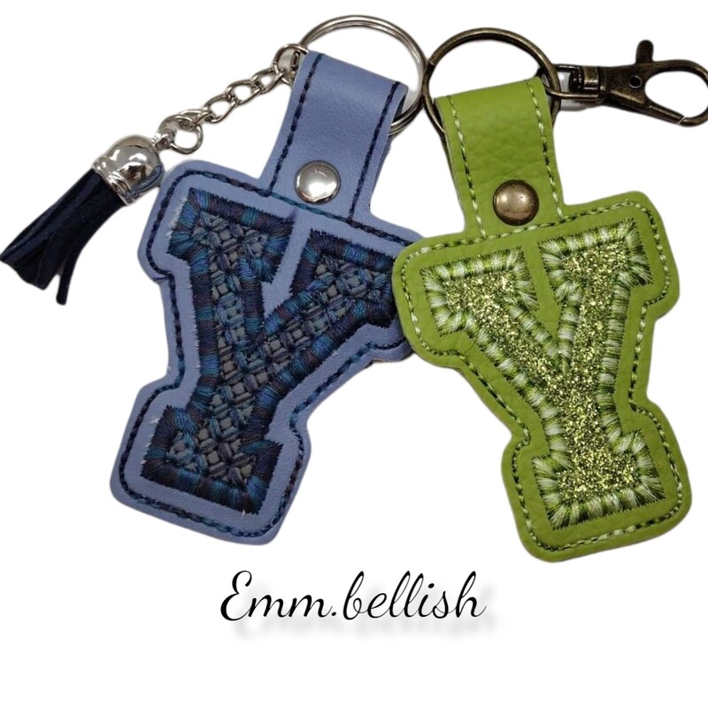 Y Alphabet Applique  Keyring