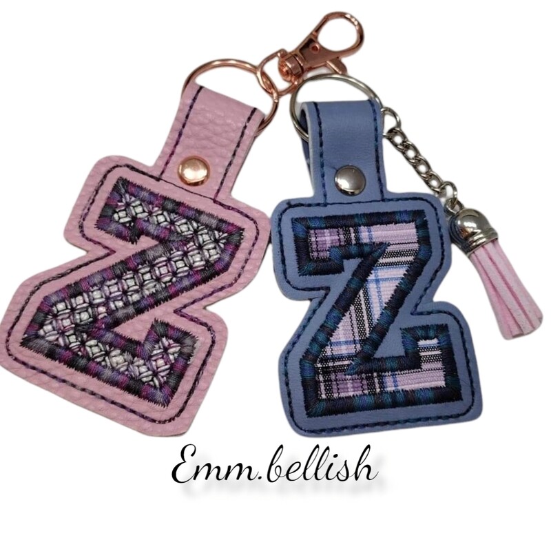 Z Alphabet Applique  Keyring