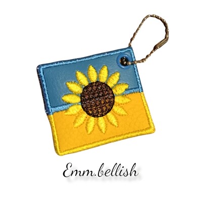Ukraine Sunflower Flag Brooch/Zipper Pull/ Bag Charm