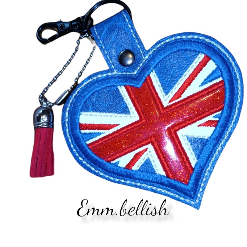 Union Jack Heart Keyring